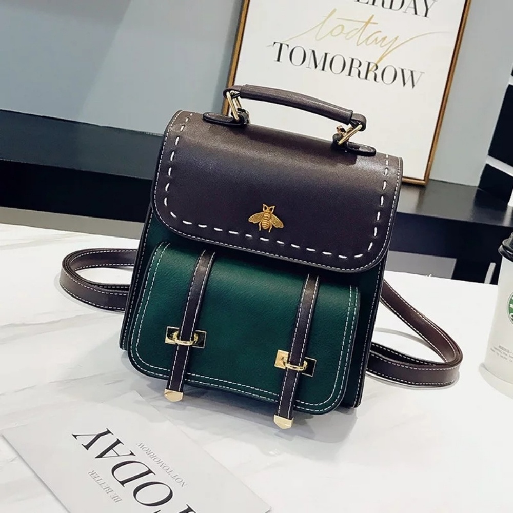*NEW ROME Leather Backpack Shoulder Crossbody Bag